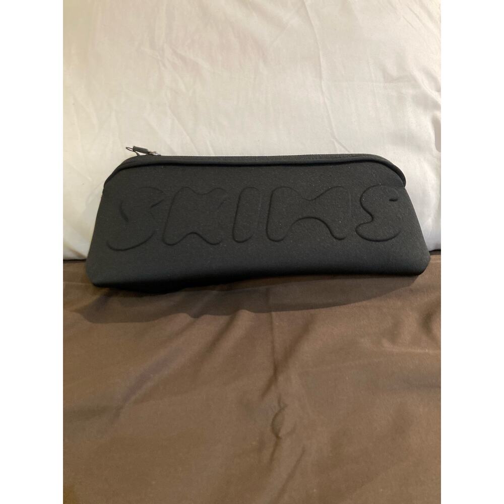 2 total SKIMS black neoprene travel pouch cases makeup lingerie bags NEW - Picture 3 of 6